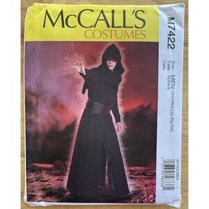 McCall's COSTUME Pattern M7422 MENS S-XXL Monk Star Wars Sith Lord Hood Cosplay
